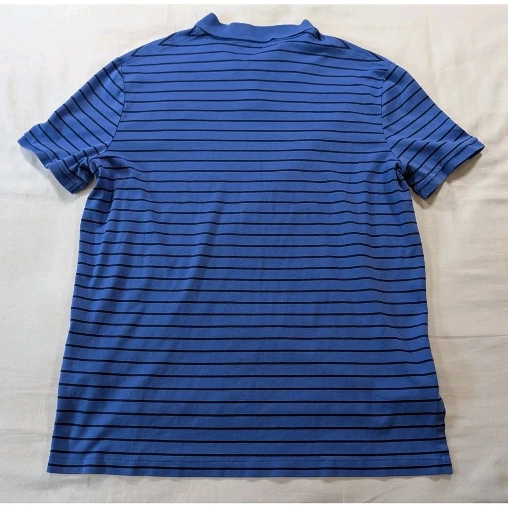 Polo Ralph Lauren Shirt Mena XL Blue Striped Pima Soft Touch Short Sleeve Polo